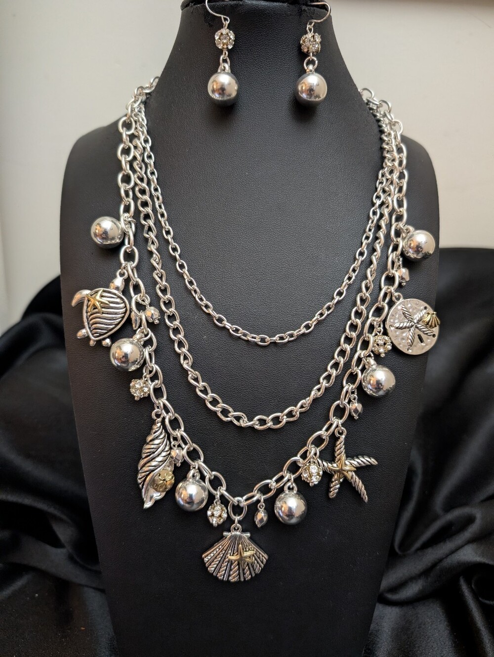 #9. “Here Comes Summer" Silver Charm Necklace & Earrings